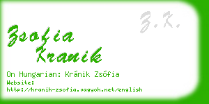 zsofia kranik business card